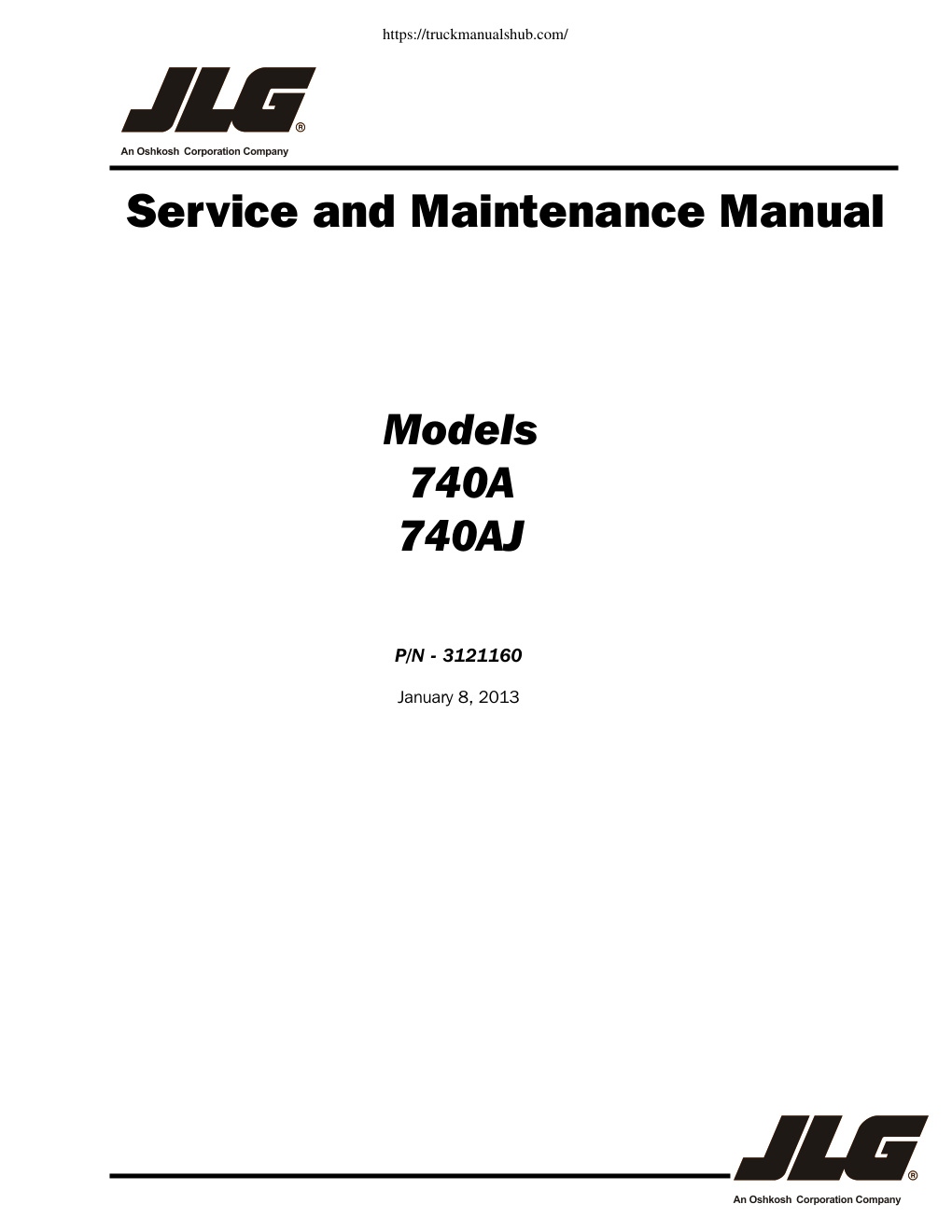 Première page de Service and Maintenance Manual