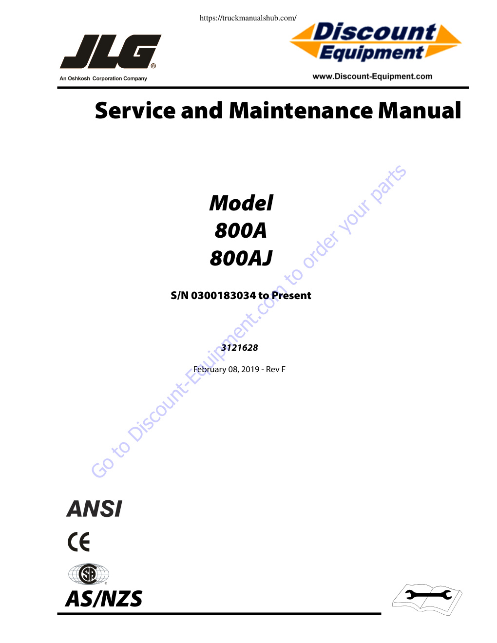 Première page de Service and Maintenance Manual
