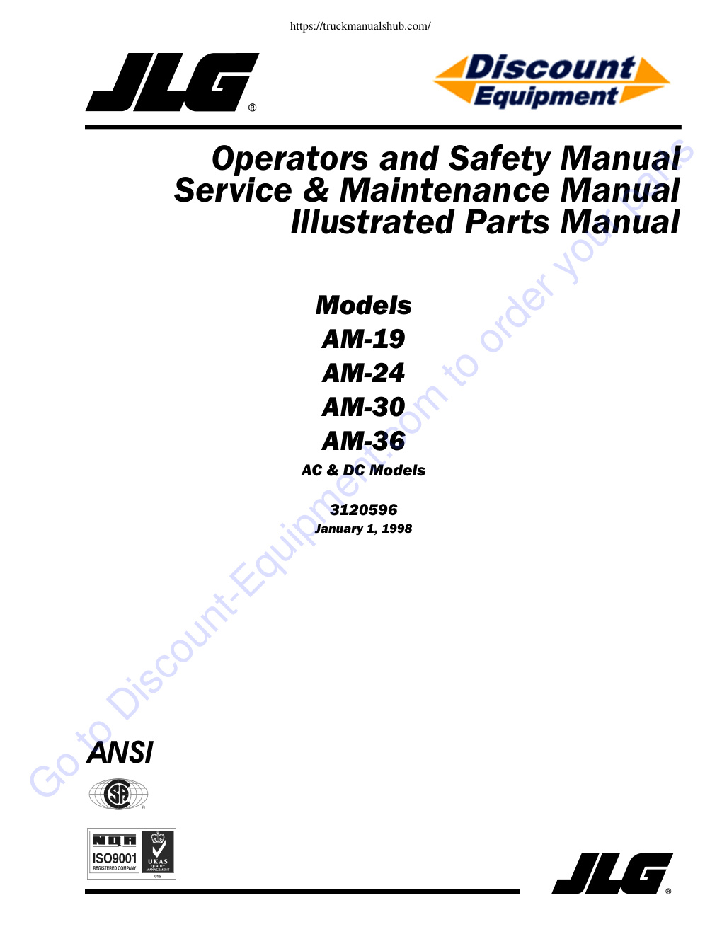 Première page de Operators and Safety Manual
