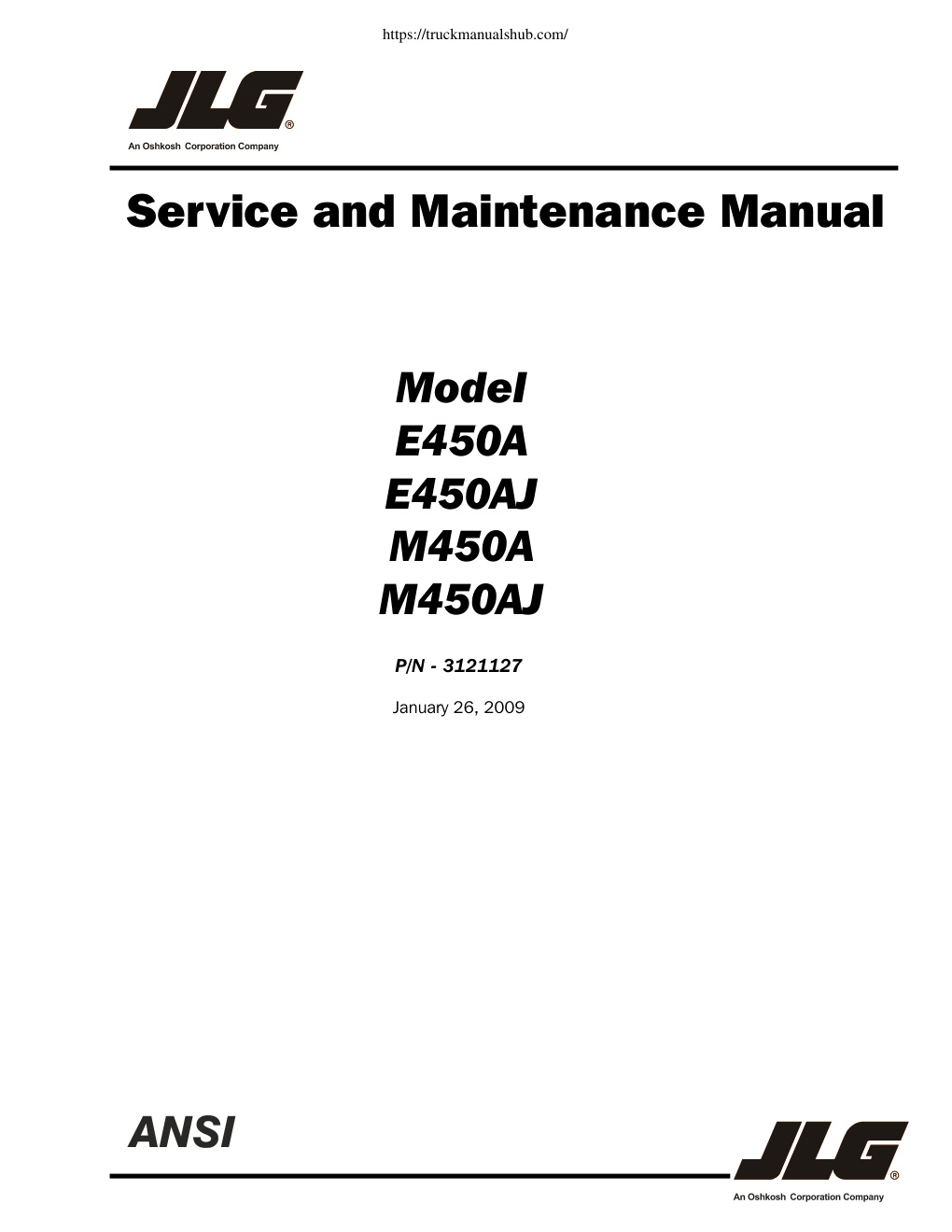 Première page de Service and Maintenance Manual