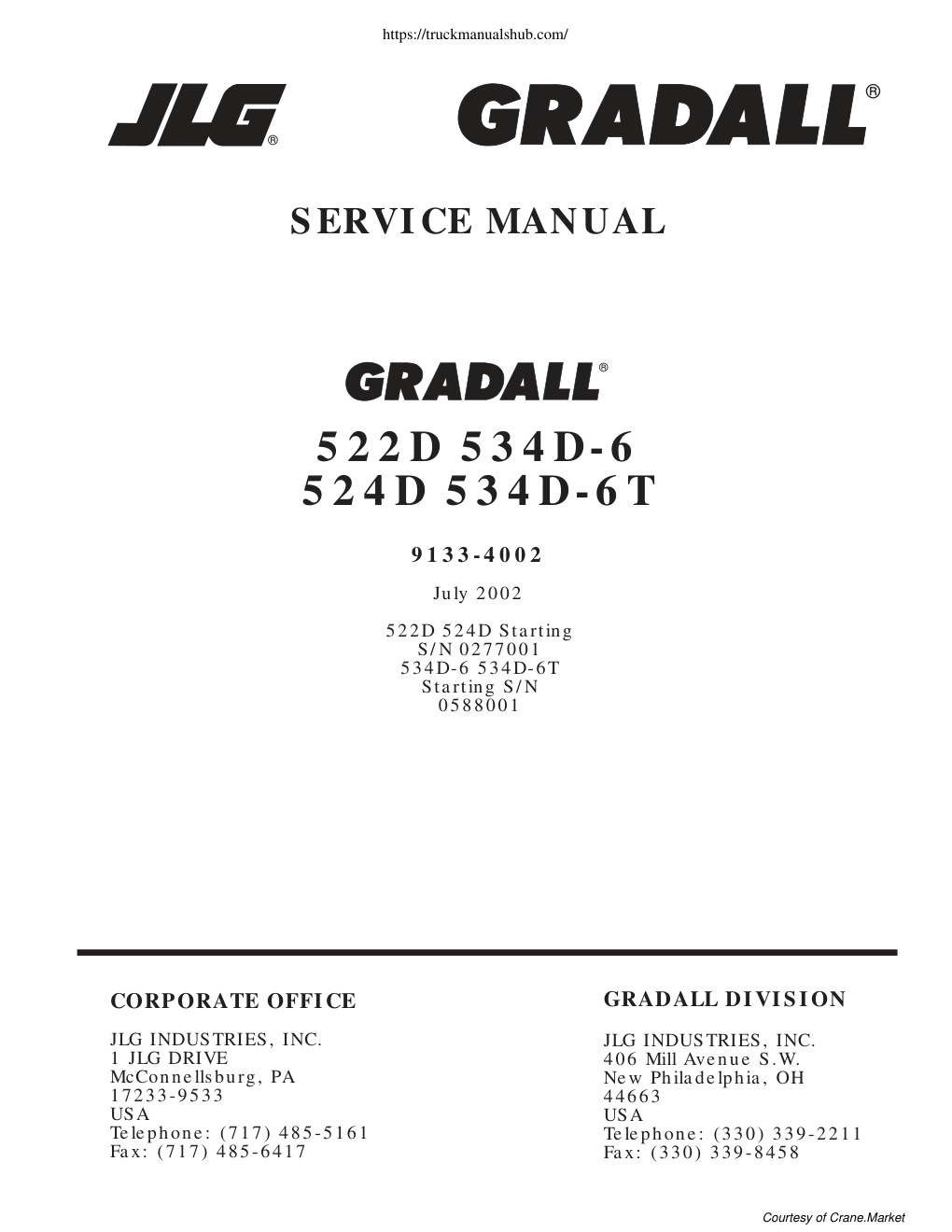 Première page de Gradall Cranes, Material & Telehandlers