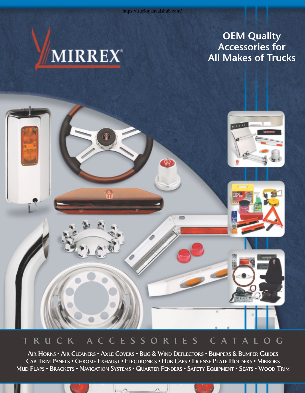 Première page de AIR HORNS • AIR CLEANERS • AXLE COVERS • BUG & WIND DEFLECTORS • BUMPERS & BUMPER GUIDES