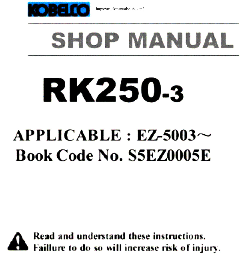 Première page de SHOP MANUAL