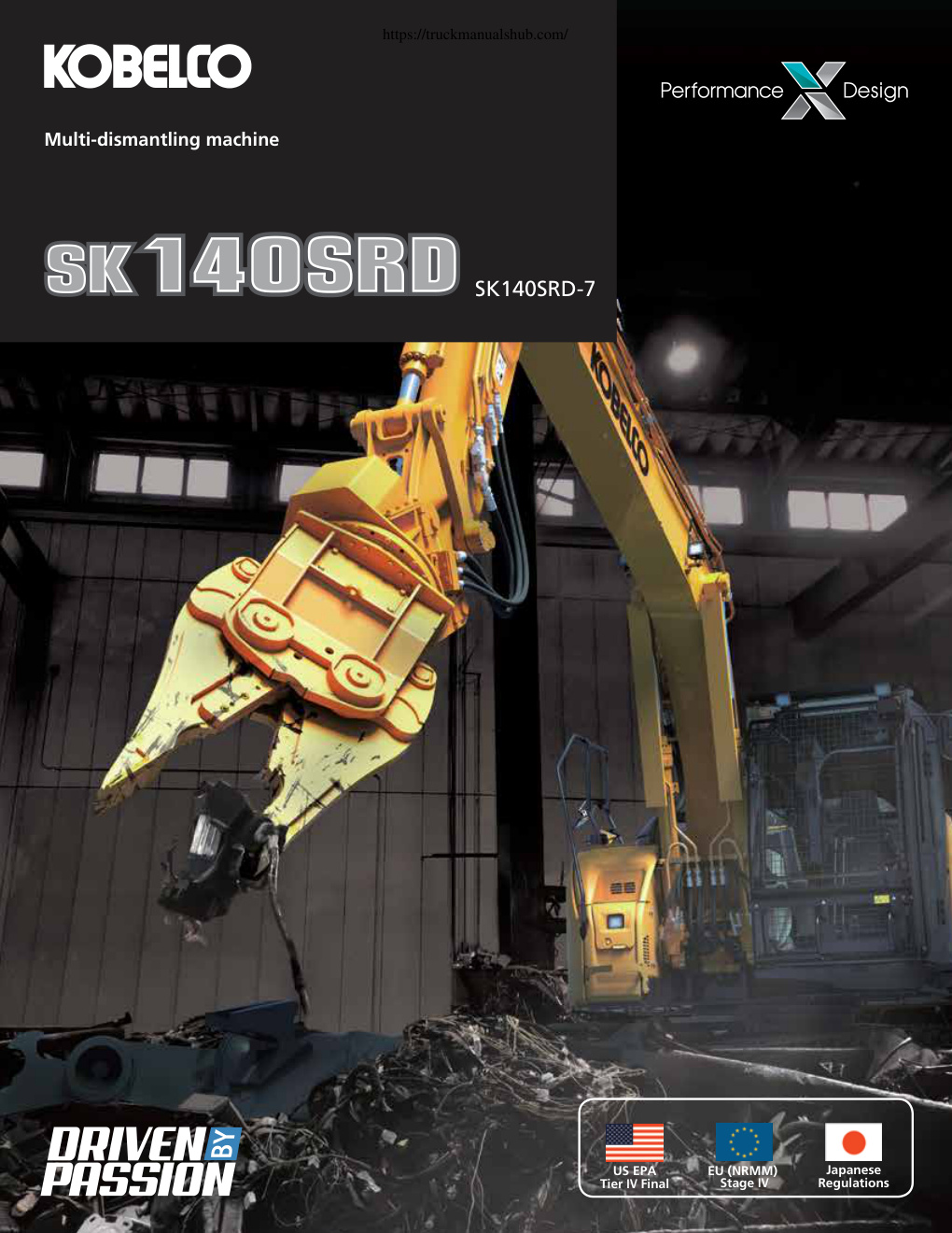 Première page de SK140SRD-7 Multi-Dismantling Machine Specs - KOBELCO Demolition Excavator
