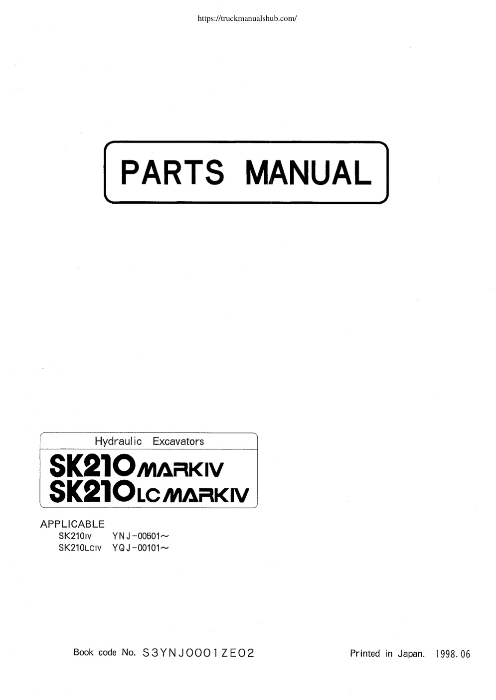 Première page de PARTS MANUAL