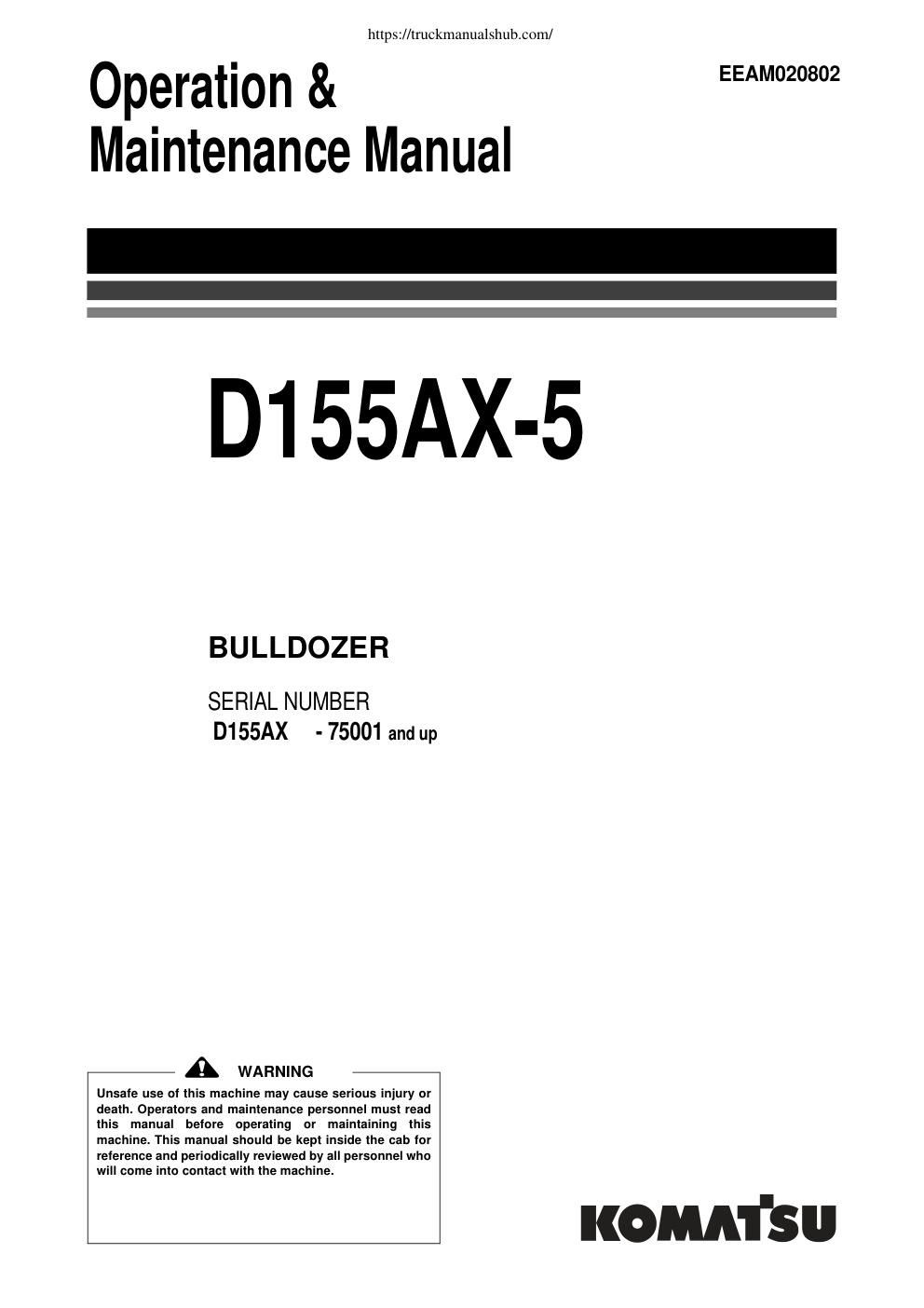 Première page de Maintenance Manual