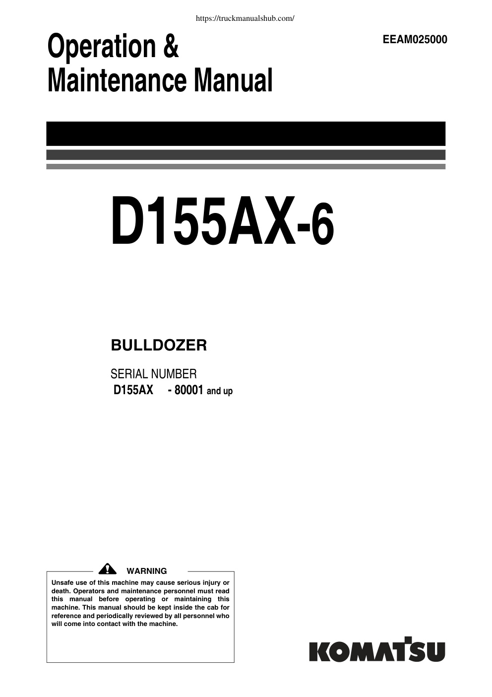 Première page de Maintenance Manual