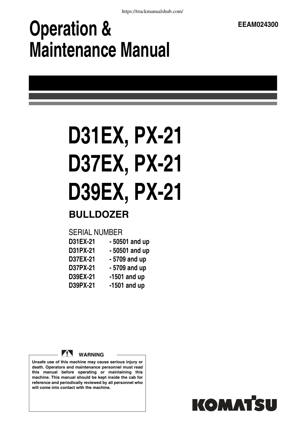 Première page de Maintenance Manual