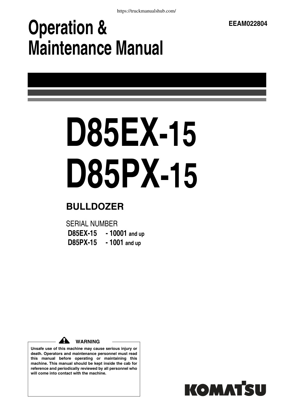 Première page de Maintenance Manual