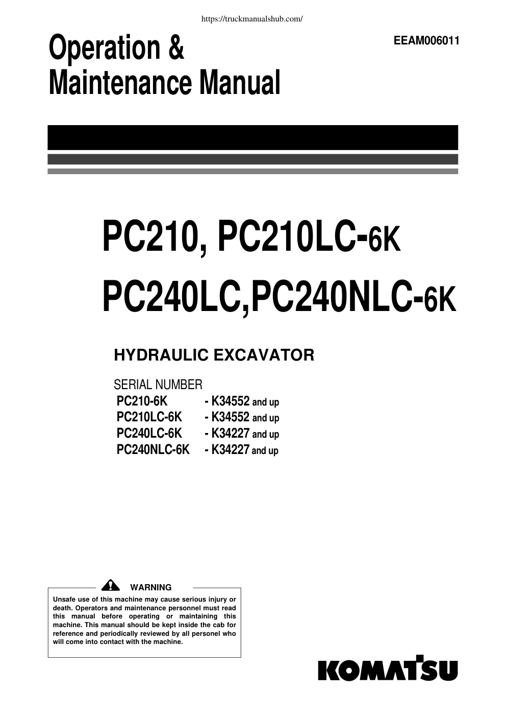 Première page de Maintenance Manual