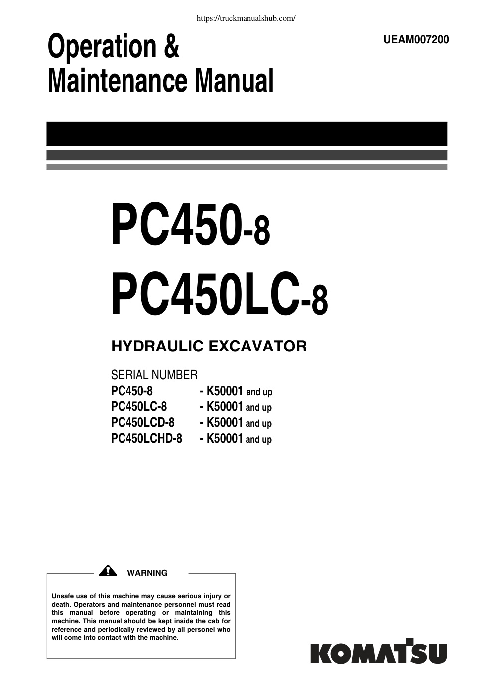 Première page de Maintenance Manual