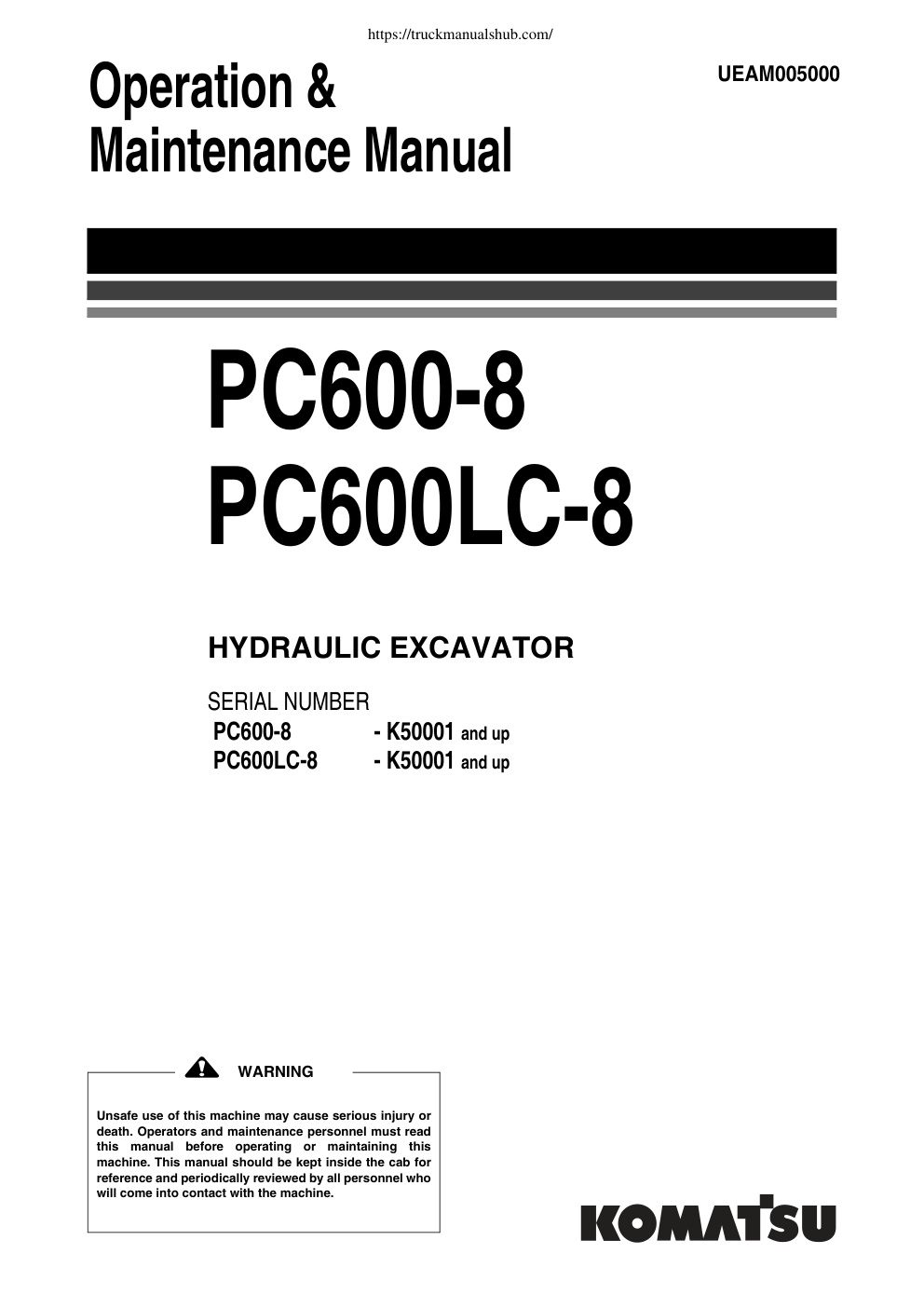 Première page de Maintenance Manual