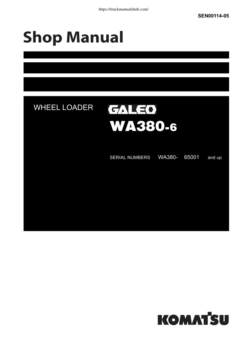Première page de SEN00114-05 WA380-6
 WHEEL LOADERS