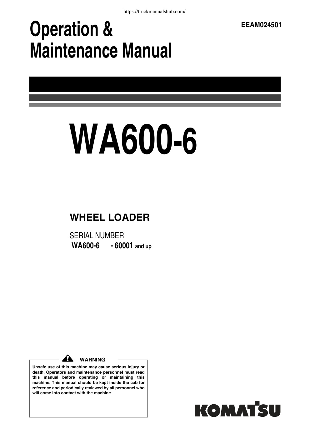 Première page de Maintenance Manual