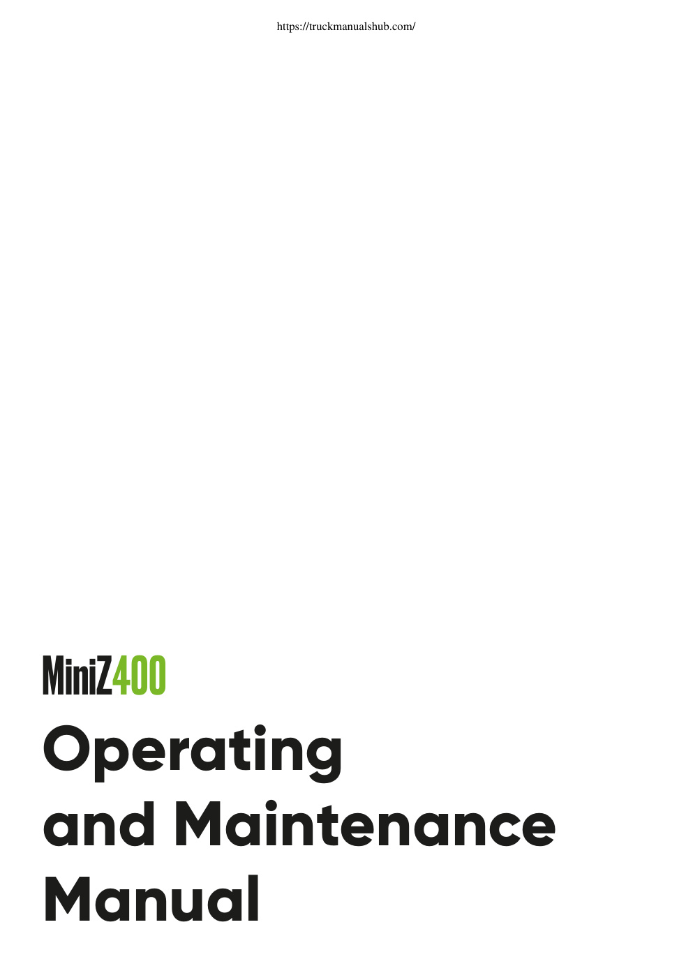 Première page de and Maintenance