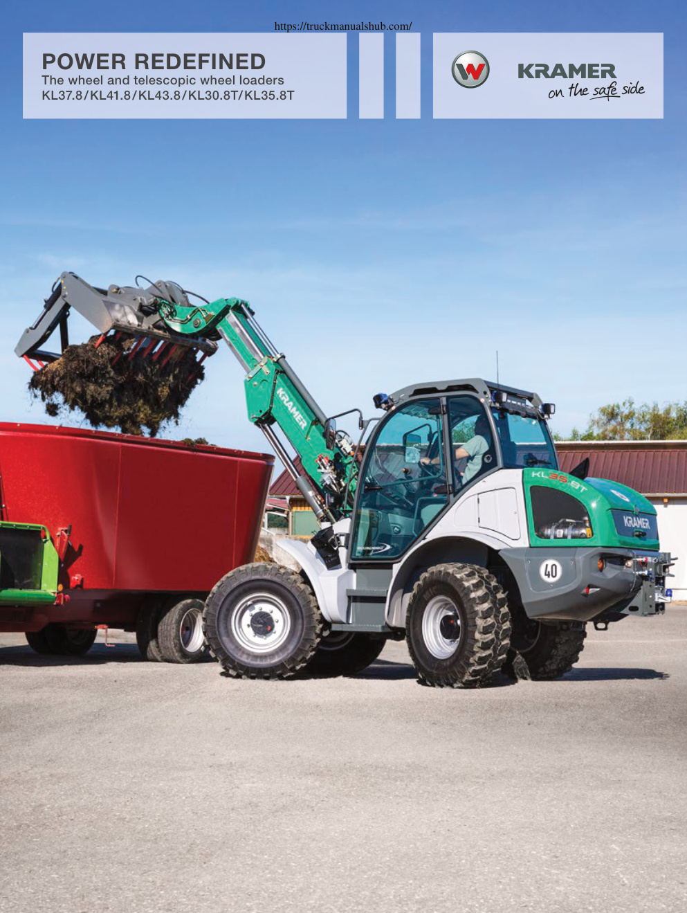Première page de Kramer KL37.8 KL41.8 KL43.8 KL30.8T KL35.8T Wheel Loader Technical Specifications.pdf