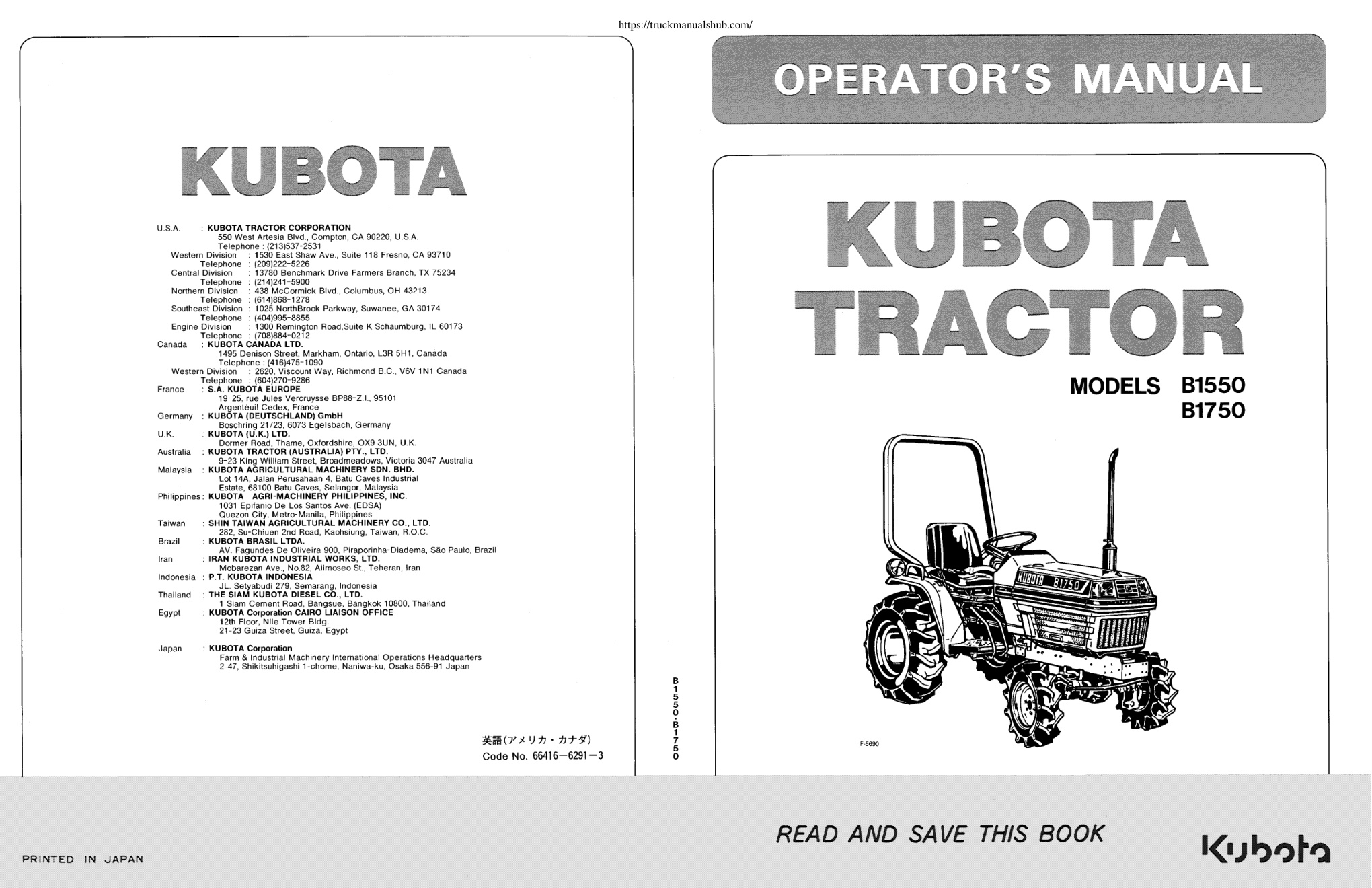 Première page de USA.: KUBOTA TRACTOR CORPORATION