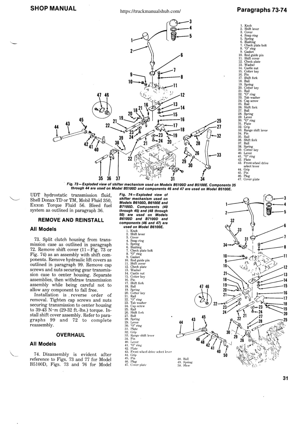 Première page de SHOP MANUAL