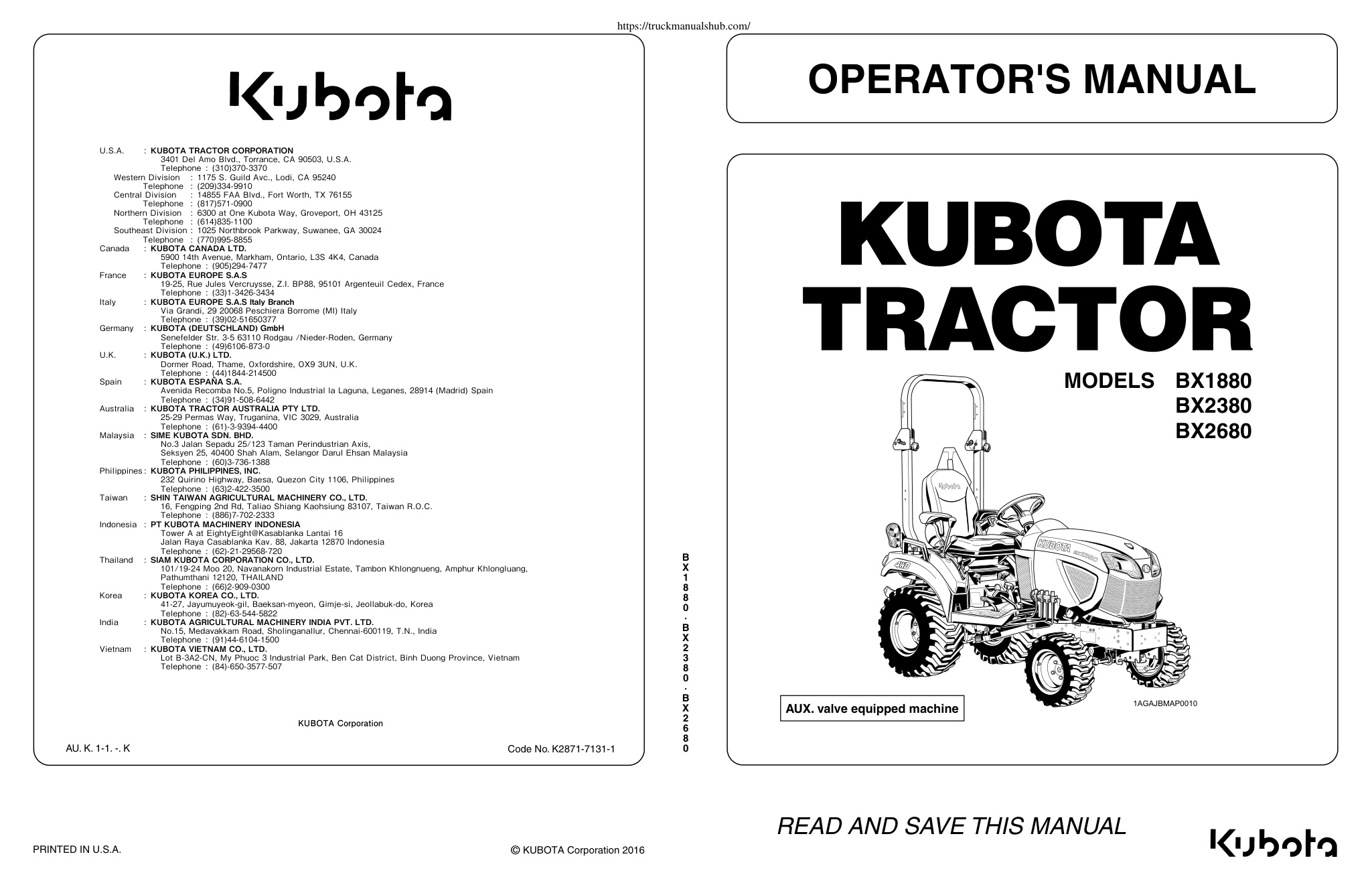 Première page de OPERATOR'S MANUAL