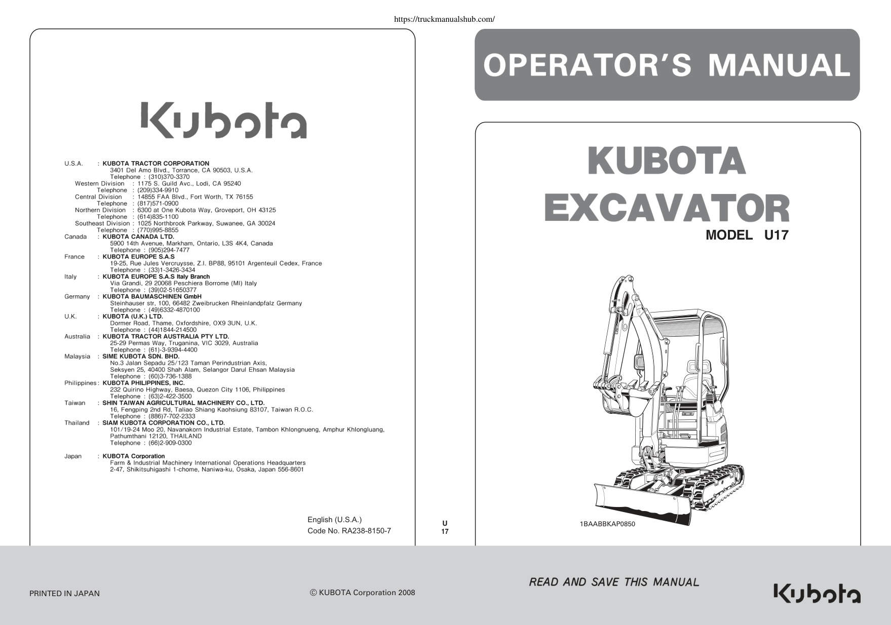 Première page de OPERATOR’S MANUAL