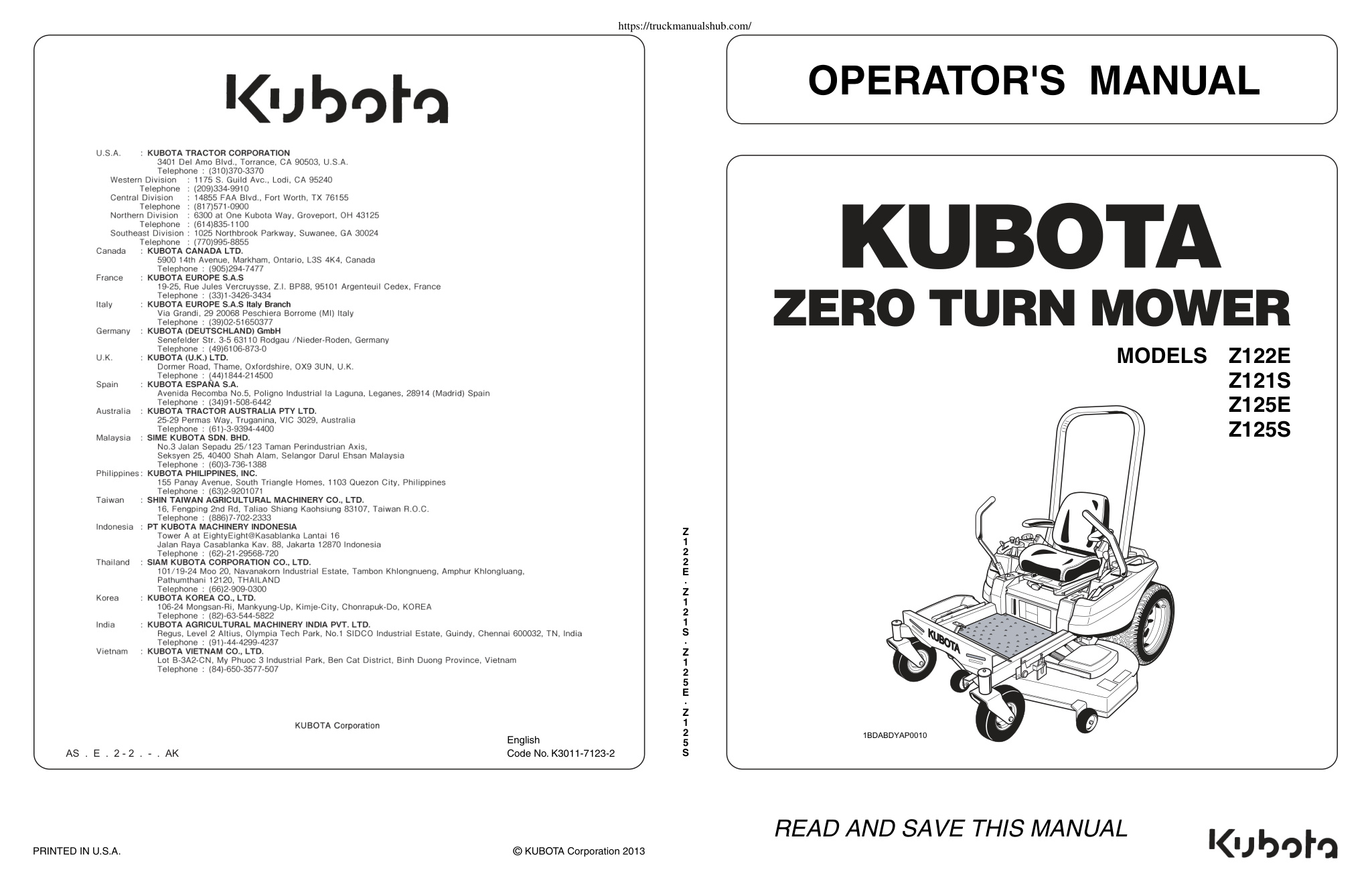 Première page de OPERATOR'S MANUAL