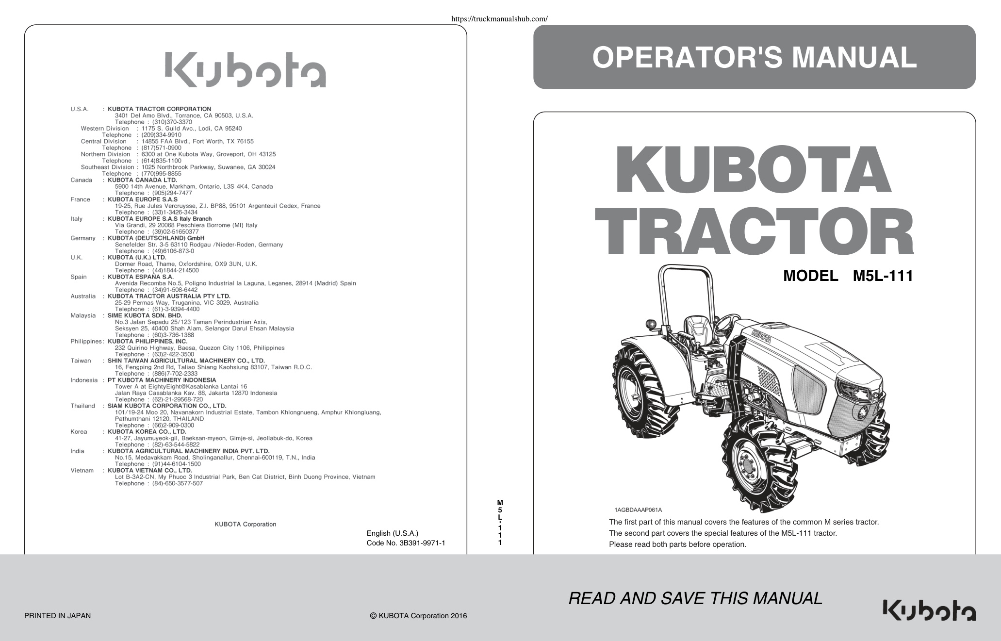 Première page de OPERATOR'S MANUAL