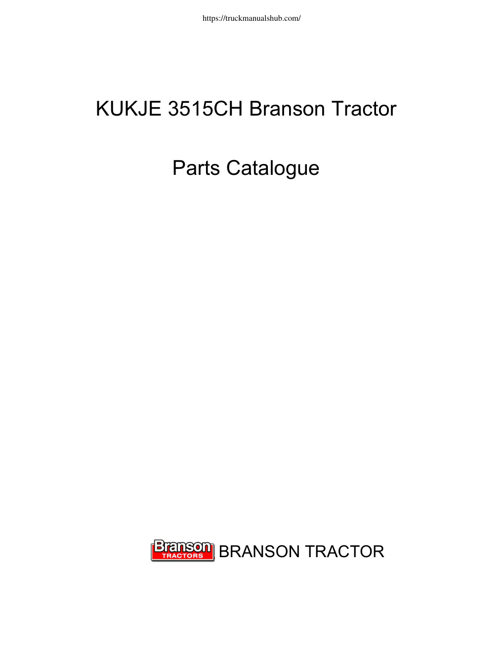Première page de Parts Catalogue