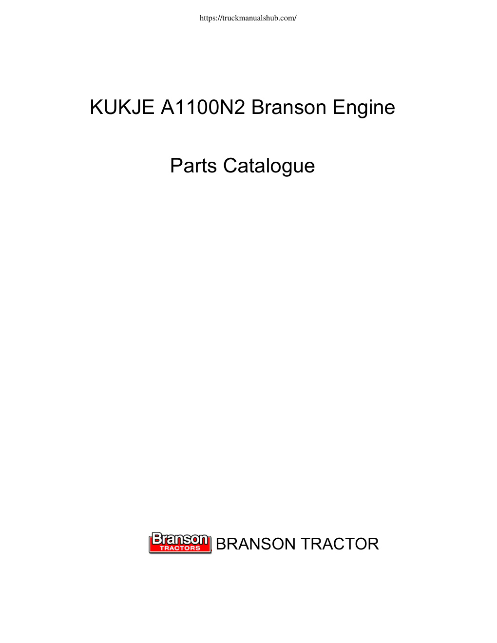 Première page de Parts Catalogue