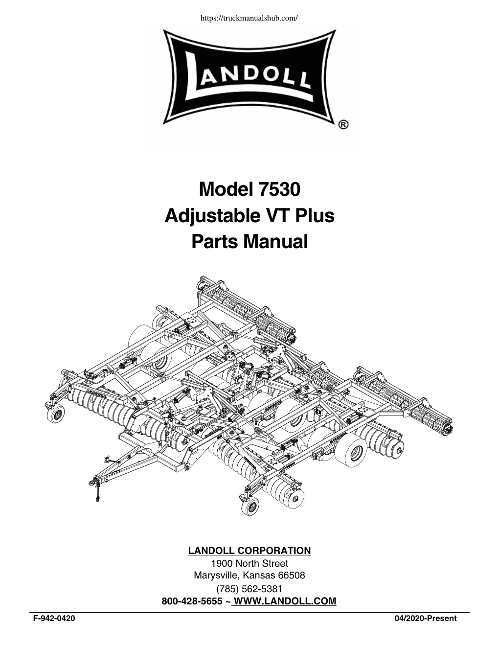 Première page de Parts Manual