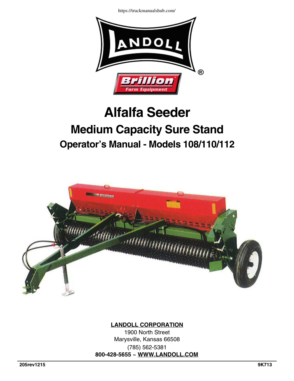 Première page de Brillion 9K713 Operator's