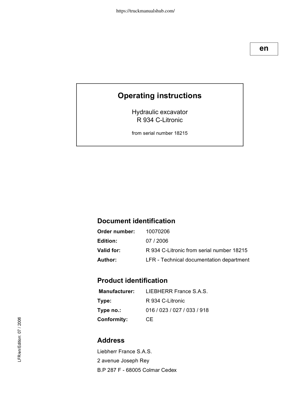 Première page de R934C_en_sn_18215.mdi