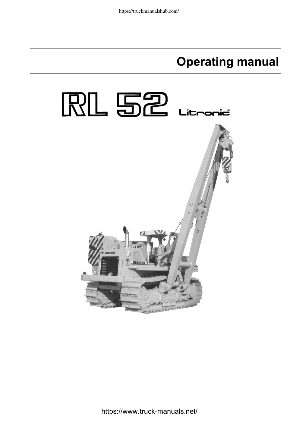 Première page de Operating manual