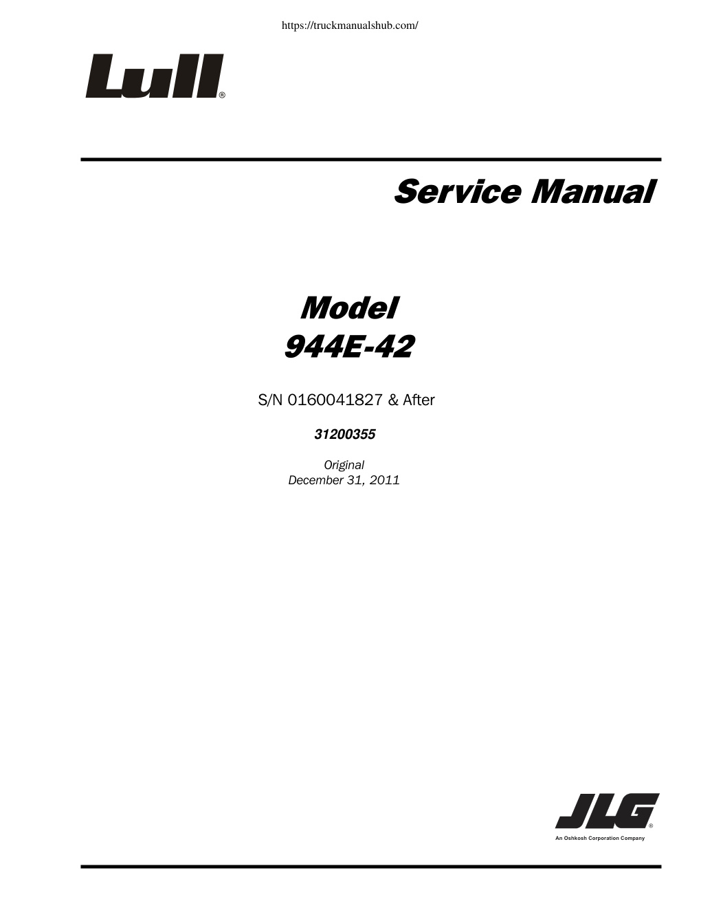 Première page de Service Manual