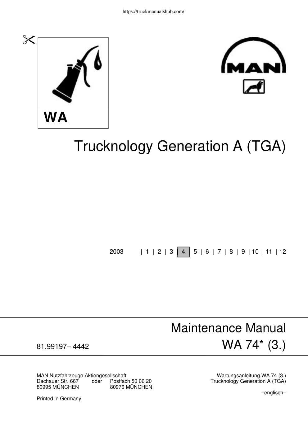 Première page de Maintenance Manual